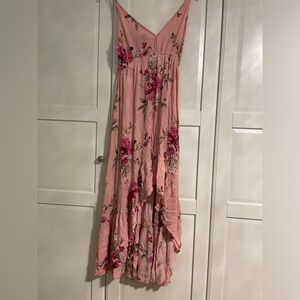 Pink hi-low summer dress, size xl